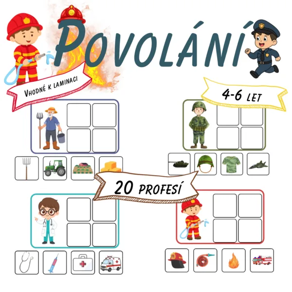 Povolání- přiřazovací karty 1