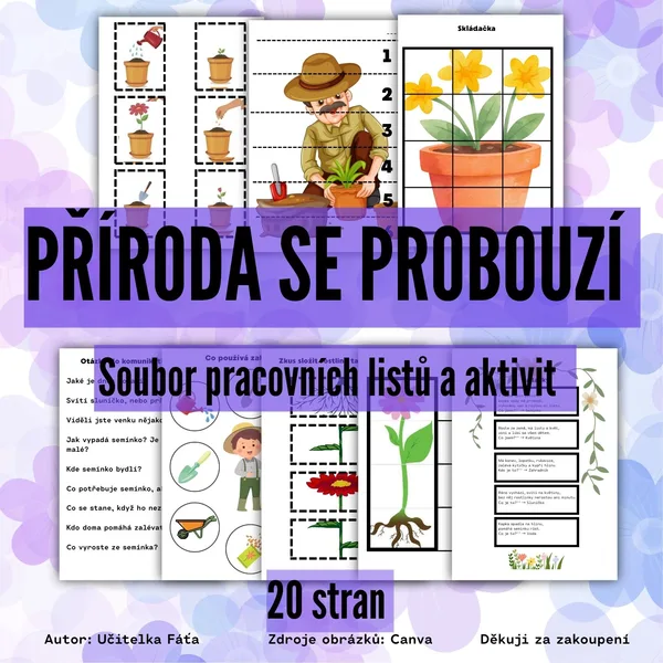 Příroda se probouzí - soubor plný obrázků, pracovních listů a aktivit pro děti v MŠ 1