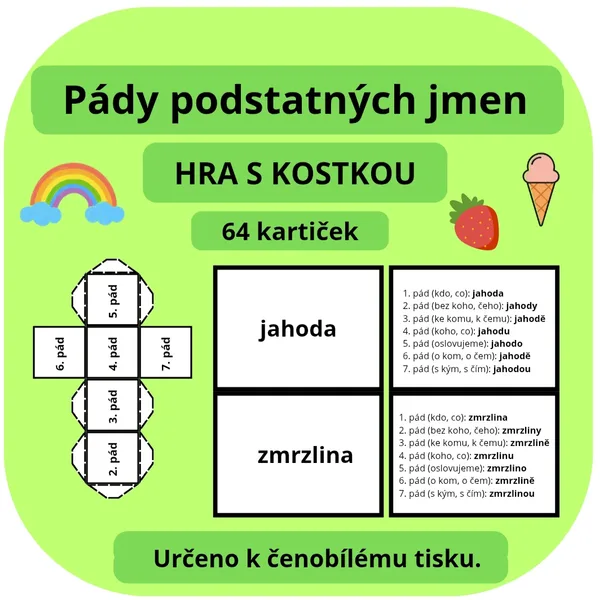 Pády podstatných jmen_HRA S KOSTKOU 1