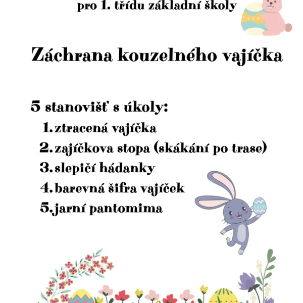 Velikonoční úniková hra pro 1. třídu 1. stupně ZŠ 1