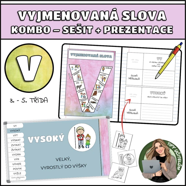 Vyjmenovaná slova po V - do sešitu + prezentace (set) 1