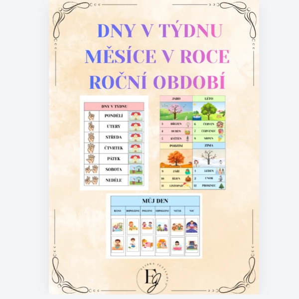 Dny v týdnu, měsíce v roce, roční období a organizace dne 1
