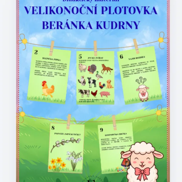 Velikonoční plotovka beránka Kudrny  1