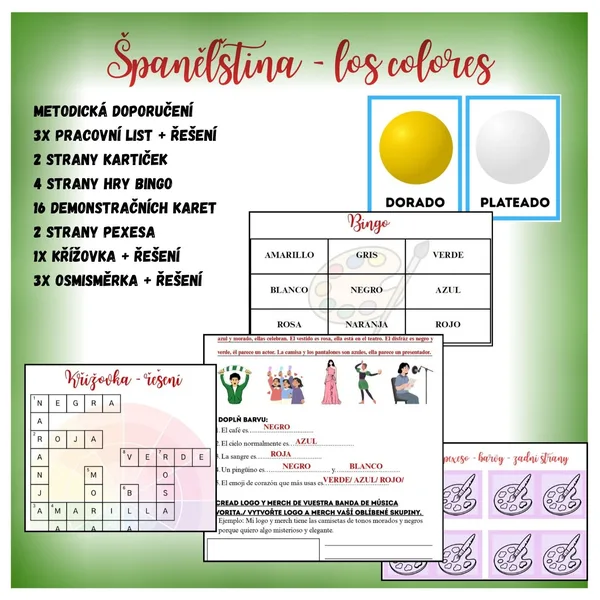 Španělština: barvy - soubor aktivit 1