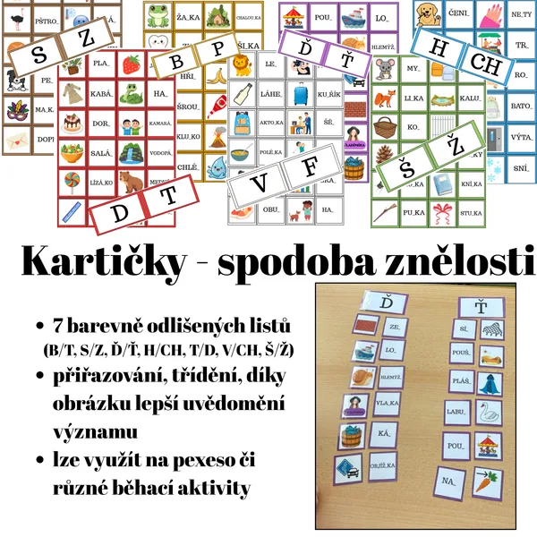 Kartičky - spodoba znělosti 1
