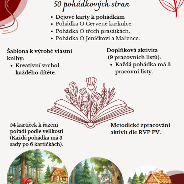 Pohádková cesta - 50 pohádkových listů s šablonou výroby vlastní knihy. Pro MŠ. 1