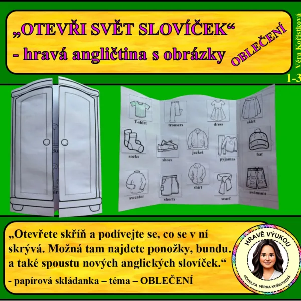 OTEVŘI SVĚT SLOVÍČEK – hravá angličtina s obrázky – OBLEČENÍ 1