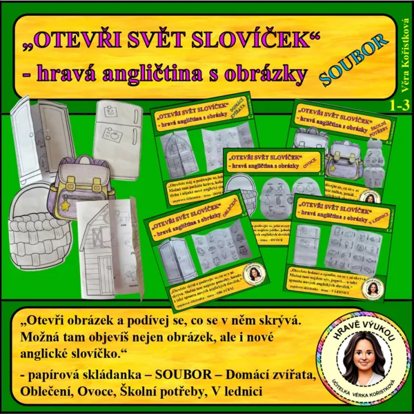 OTEVŘI SVĚT SLOVÍČEK – hravá angličtina s obrázky – SOUBOR 5 DÍLŮ 1