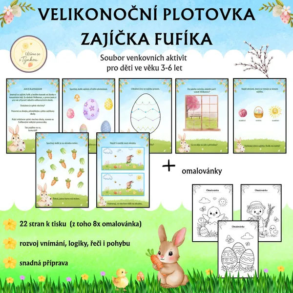 VELIKONOČNÍ PLOTOVKA ZAJÍČKA FUFÍKA 1