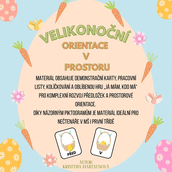 Velikonoční předložky a prostorová orientace - Učíme se hravě 1