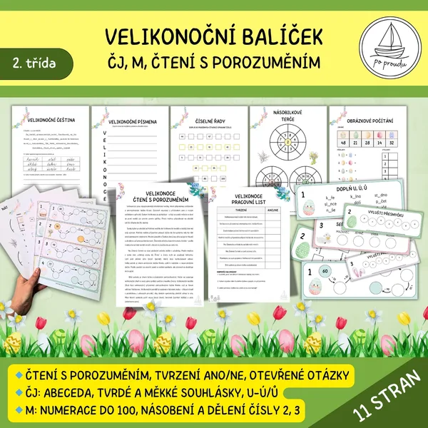 Velikonoční hravé učení | čeština, matematika a čtení v jednom 1