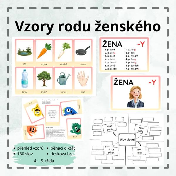 Vzory rodu ženského - kartičky 1