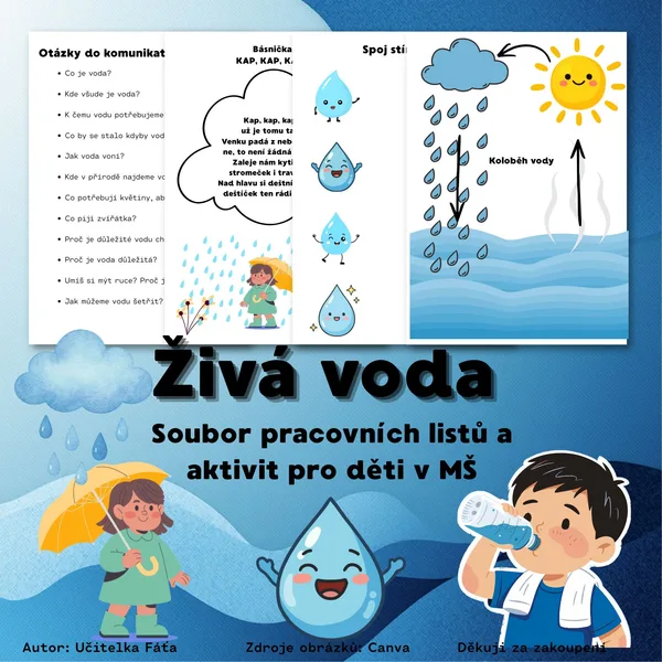 Živá voda - soubor pracovních listů a aktivit pro děti v MŠ 1