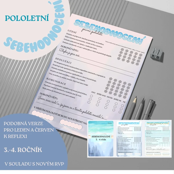 Pololetní sebehodnocení pro 3. a 4. třídy 1