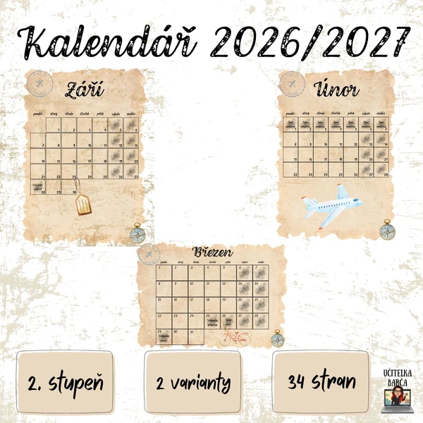 Kalendář 2026/2027 - cestování 1