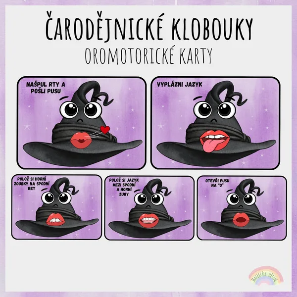 💜🪄Čarodějnické klobouky, oromotorické karty🪄💜 1