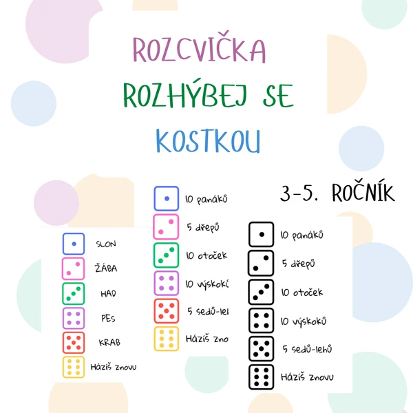 Rozcvička - Rozhýbej se kostkou 1