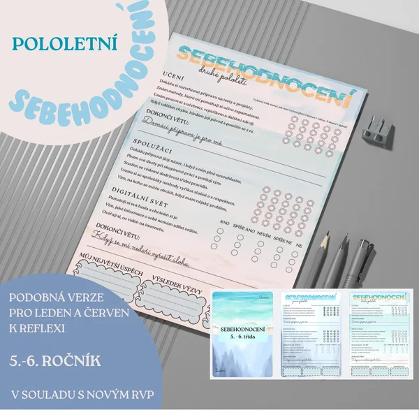 Pololetní sebehodnocení pro 5. a 6. třídy 1