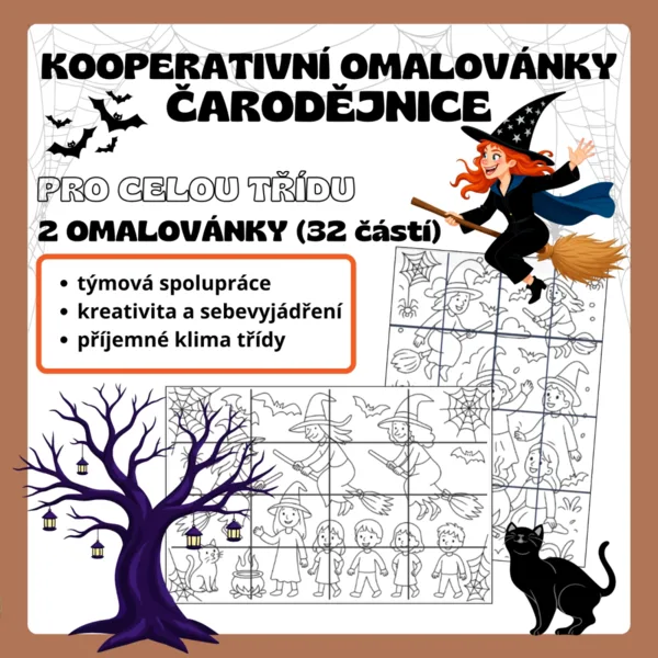 Kooperativní omalovánky - ČARODĚJNICE 1