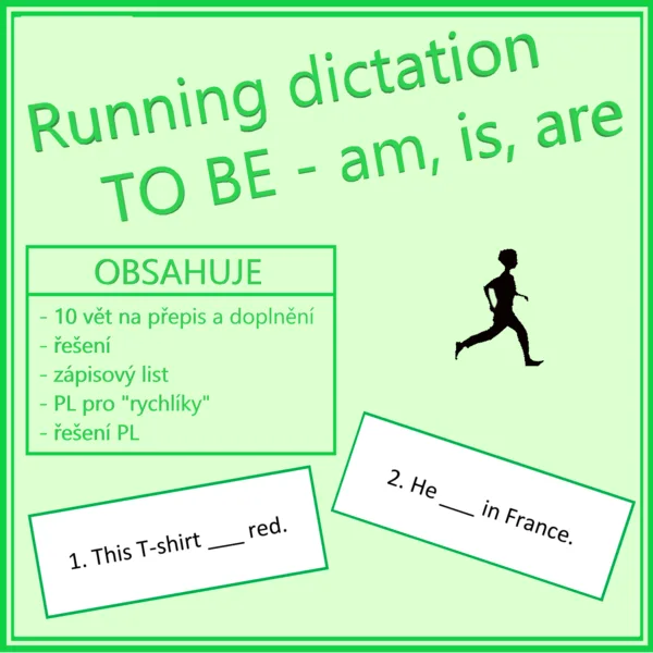 Running dictation (běhací diktát) - TO BE (am, is, are) 1