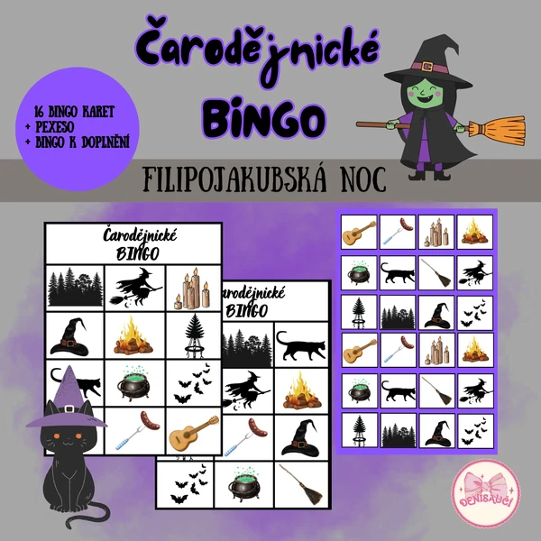 Čarodějnické bingo + pexeso 1
