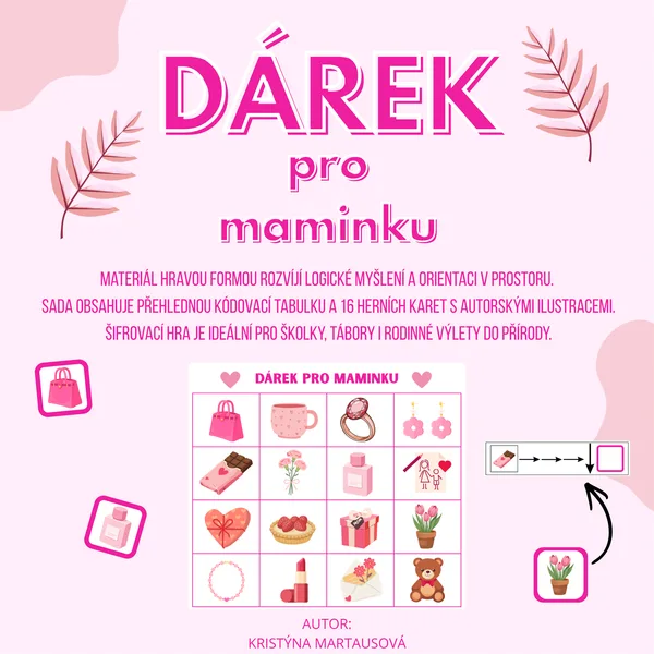 Dárek pro maminku - Šipkovaná s přehlednou tabulkou a kódy 1