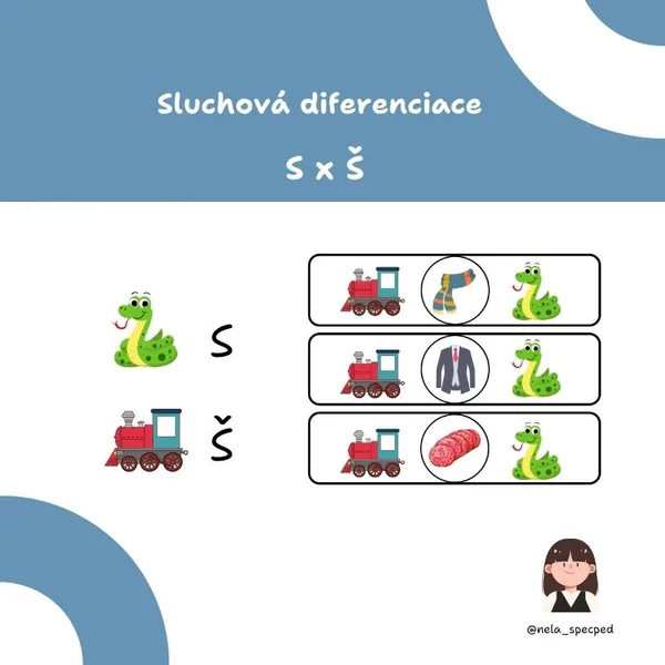 Sluchová diferenciace S x Š  1