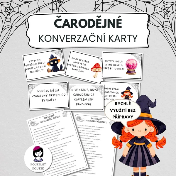 Čarodějné konverzační kartičky | Pálení čarodějnic | Dušičky  1