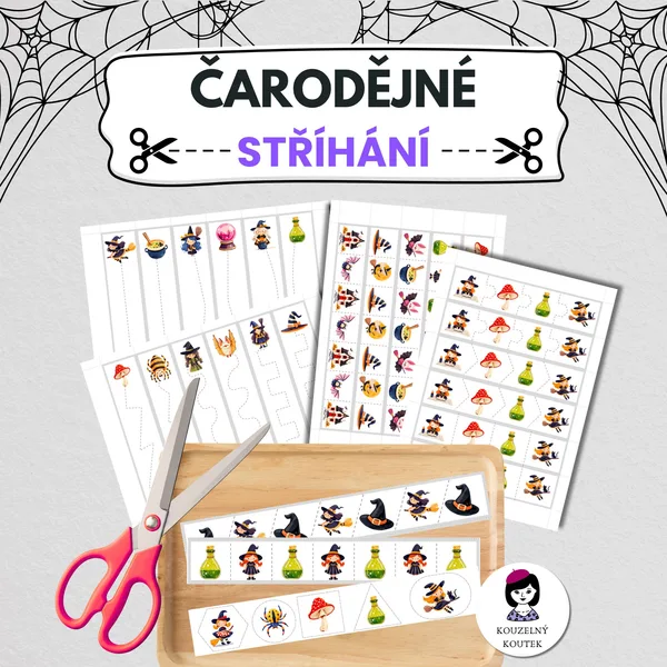 Čarodějné stříhání | Stříhací obrázky | Pálení čarodějnic | Dušičky | Halloween 1