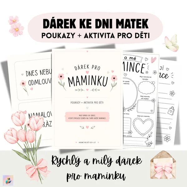 Dárek ke Dni matek – poukazy pro maminku + aktivita „Vše o mé mamince“ 1