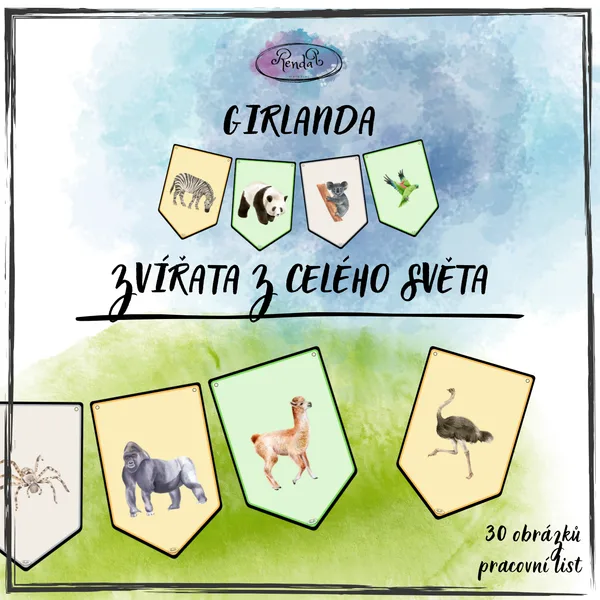 Girlanda - Zvířata z celého světa 1