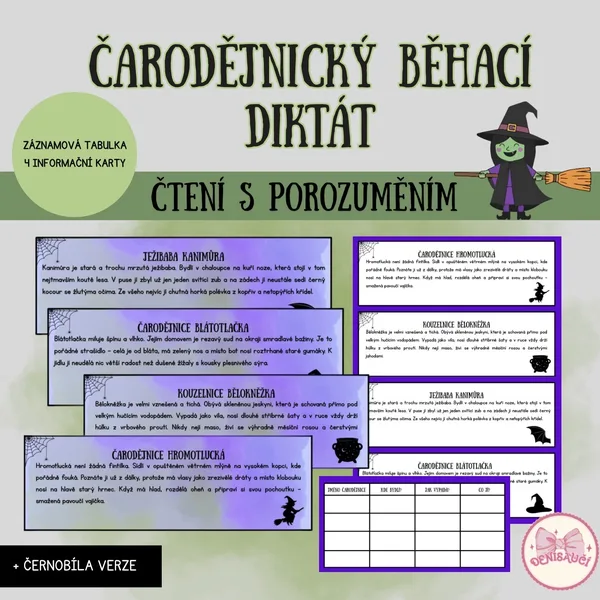 Čarodějnický běhací diktát - čtení s porozuměním  1