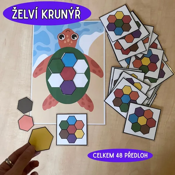Želví krunýř - skládání podle předlohy (hexagony) 1
