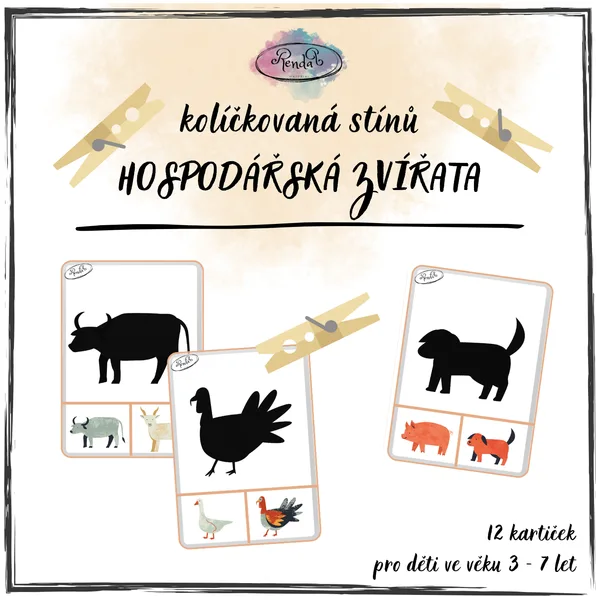 Kolíčkovaná stínů - Hospodářská zvířata 1