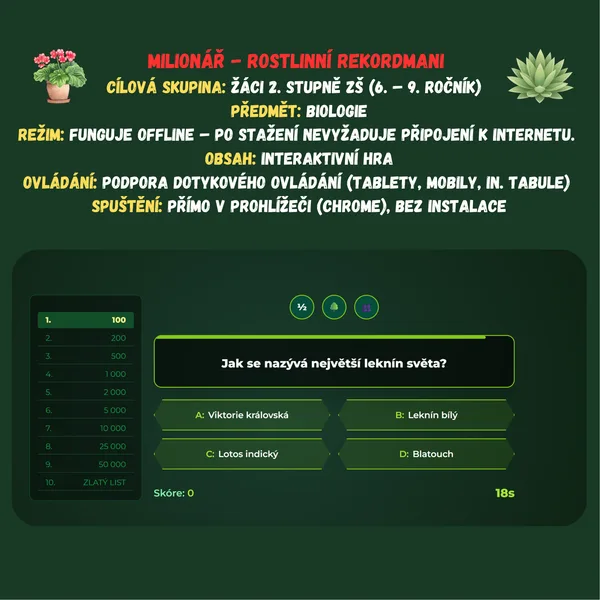Milionář - Rostlinní rekordmani  1