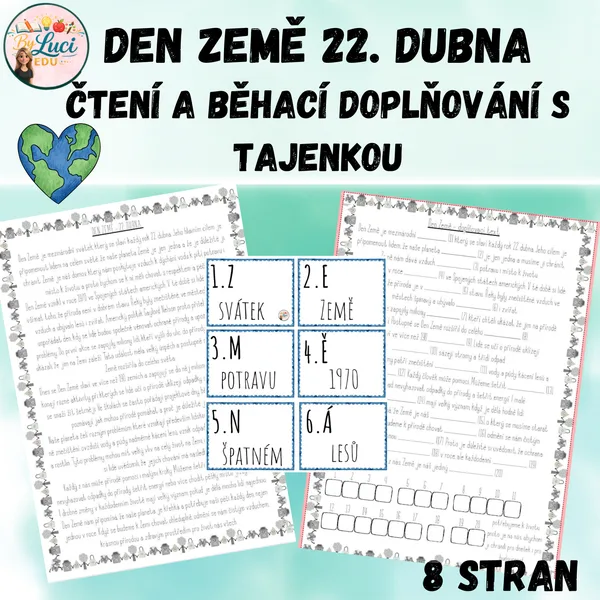 Den Země - čtení a běhací doplňování s tajenkou 1