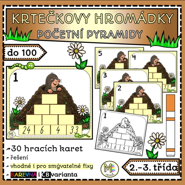 KRTEČKOVY HROMÁDKY - početní pyramidy do 100 1