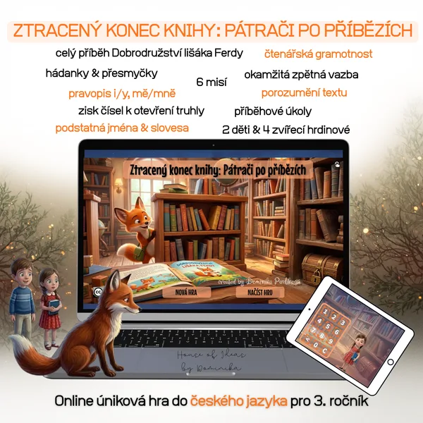 Ztracený konec knihy: Pátrači po příbězích - online úniková hra do českého jazyka 1