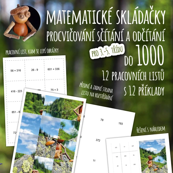 Matematické skládačky - sčítání a odčítání do 1000 1
