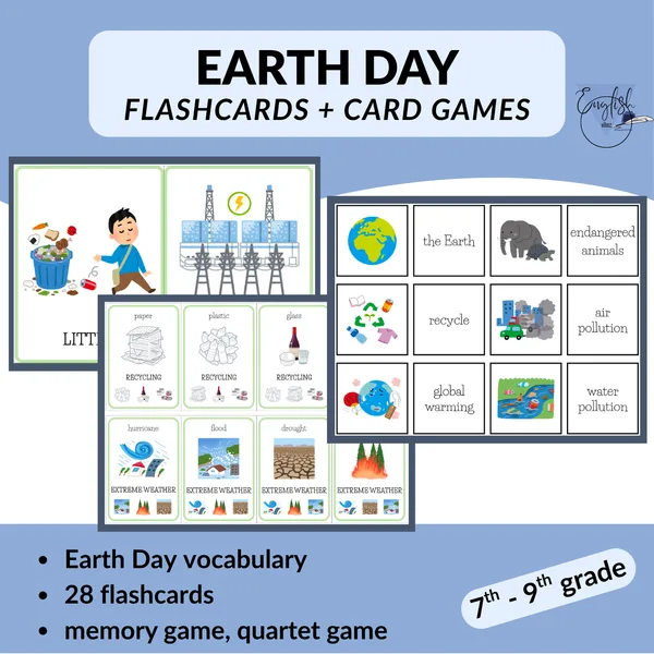 Earth Day - flashcards + card games 1