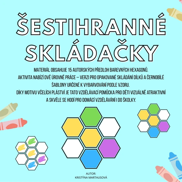 Šestihranné skládačky - Barevné hexagony 1