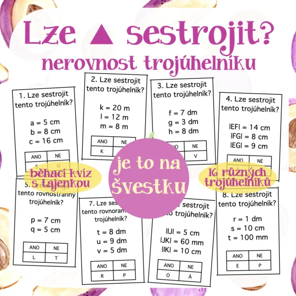Lze trojúhelník sestrojit? - nerovnost trojúhelníku 1