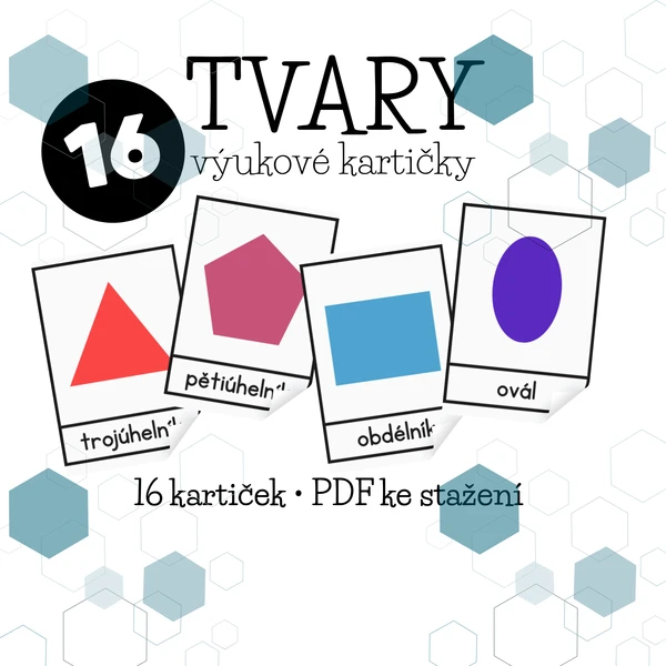 Tvary – výukové kartičky (16 kartiček) 1