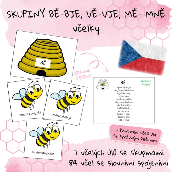Skupiny bě-bje, vě-vje, mě-mně, pě - včelky 1