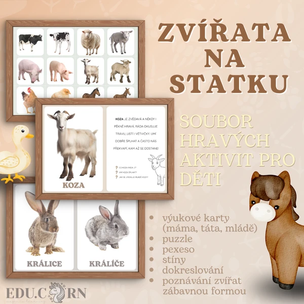 🐄 Zvířata na farmě - výukové karty a jiné aktivity🐄 1