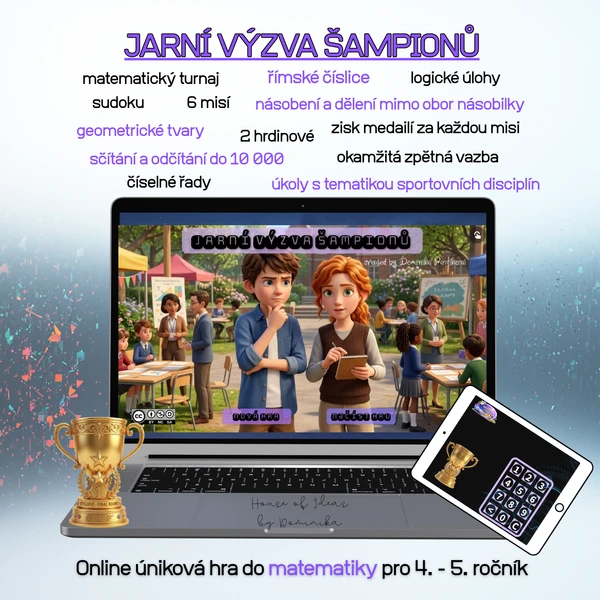 Jarní výzva šampionů - online úniková hra do matematiky 1