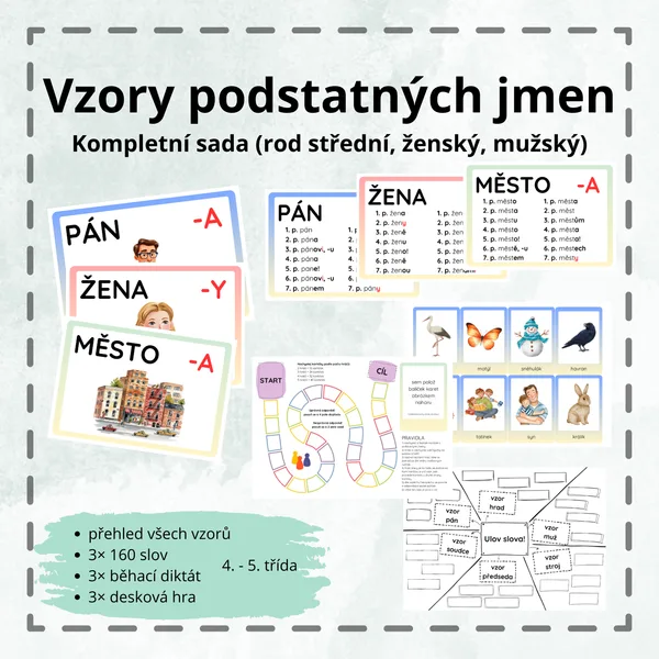 Vzory podstatných jmen - sada 1