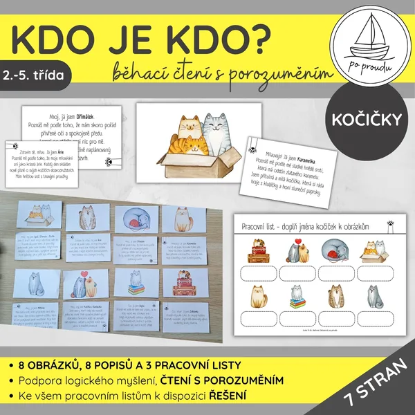 Kdo je kdo? | běhací čtení s porozuměním – kočičky 1