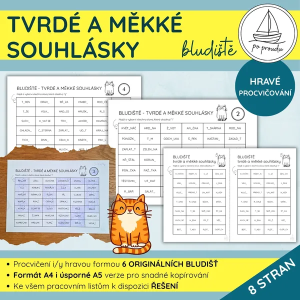 Tvrdé a měkké souhlásky | 8 bludišť 1