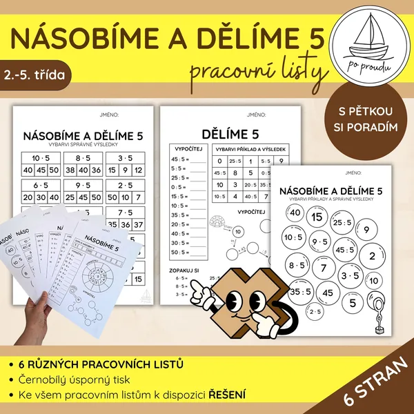 Násobíme a dělíme 5 | 6 pracovních listů 1